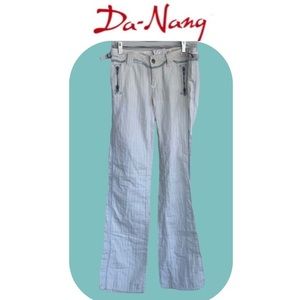 NEW Da-nang low rise pin stripe cotton pants with front zipper pockets! Size XS